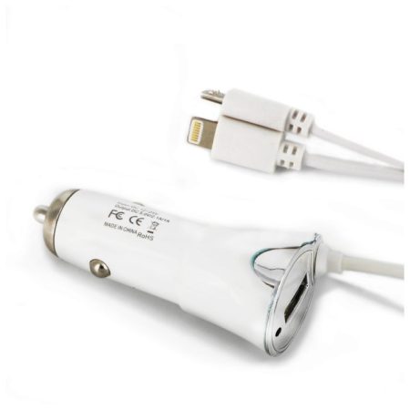 Univerzális telefontöltő, micro USB + iPhone 5/6 csatlakozással + USB 1A