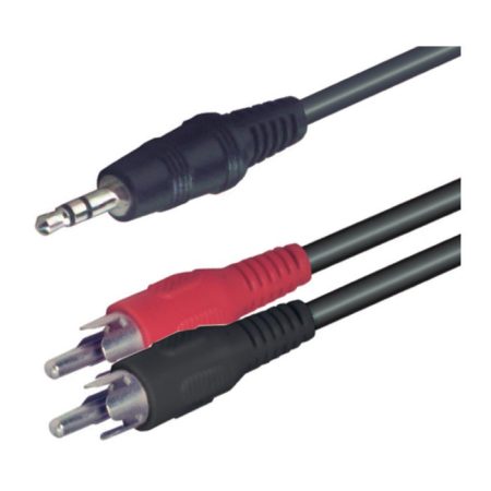 Jack-RCA kábel, 3,5mm sztereó dugó-2 RCA dugó, 10m