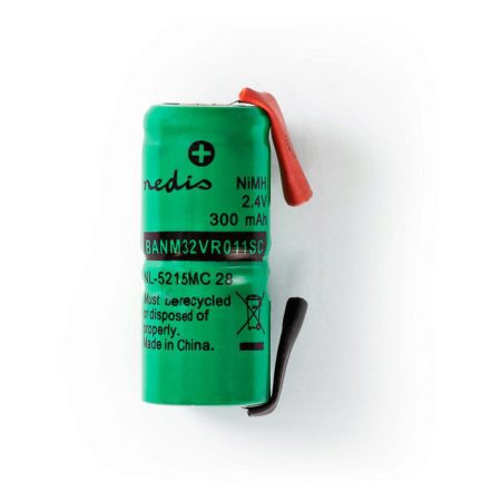 Nikkel-fémhidrid akkumulátor | 2,4 V | 300 mAh | Forrasztható csatlakozók