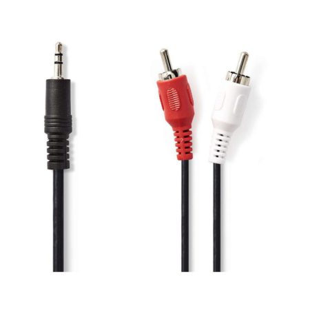 Sztereó audiokábel | 3,5 mm-es Dugasz - 2 db RCA Dugasz | 1,0 m | Fekete