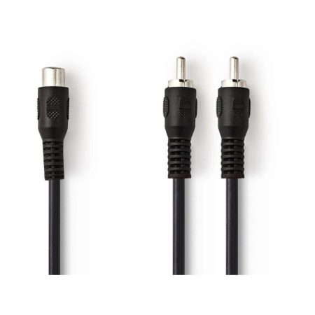 Mélynyomó kábel | 2 db RCA Dugasz - RCA Aljzat | 0,2 m | Fekete