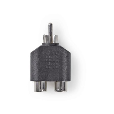 Mélynyomó-adapter | RCA-dugasz - 2 db RCA-aljzat | 10 darabos | Fekete