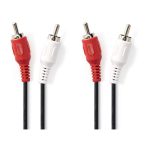   Sztereó audiokábel | 2 db RCA-dugasz - 2 db RCA-dugasz | 1.5 mm | Fekete