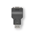   DisplayPort - VGA-adapter | DisplayPort-dugasz - VGA-aljzat | Fekete