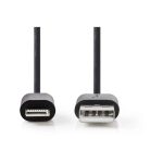   Szinkronizáló- és töltőkábel | Apple Lightning - USB A Dugasz | 1,0 m | Fekete