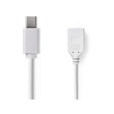 Mini DisplayPort - DisplayPort Kábel | Mini DisplayPort-dugasz - DisplayPort-aljzat | 0,2 m | Fehér