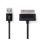   Szinkronizáló- és töltőkábel | 30 tűs Samsung Dugasz - USB A Dugasz | 1,0 m | Fekete