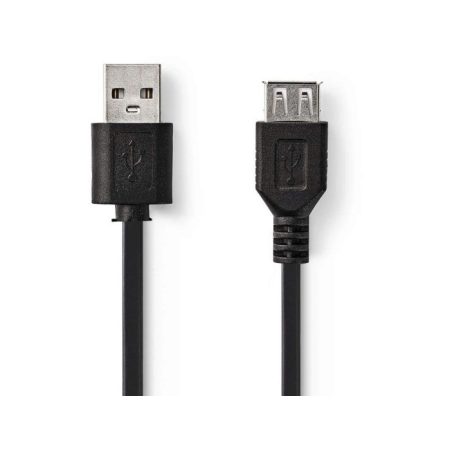 USB 2.0 kábel | A Dugasz - A Aljzat | 0,2 m | Fekete