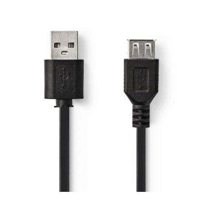 USB 2.0 kábel | A Dugasz - A Aljzat | 3,0 m | Fekete