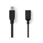   USB 2.0 OTG kábel | Mini 5 tűs Dugasz - A Aljzat | 0,2 m | Fekete