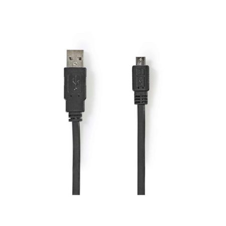 USB 2.0 Laposkábel | A Dugasz - Mikro B Dugasz | 1,0 m | Fekete