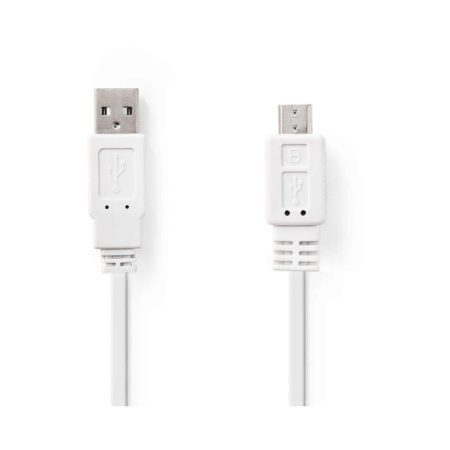 USB 2.0 Laposkábel | A Dugasz - Mikro B Dugasz | 1,0 m | Fehér
