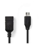   USB 2.0 OTG kábel | Mikro B Dugasz - A Aljzat | 0,2 m | Fekete