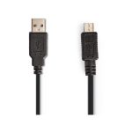   USB 2.0 Spirálkábel | A Dugasz - Mikro B Dugasz | 2,0 m | Fekete