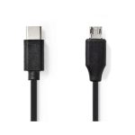   USB 2.0 kábel | C Típusú Dugasz - Mikro B Dugasz | 1,0 m | Fekete