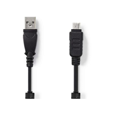 Kamera Adatkábel | USB A Dugasz - Olympus 12 tűs Dugasz | 2,0 m | Fekete