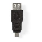 USB 2.0 Adapter | Mikro B Dugasz - A Aljzat | Fekete