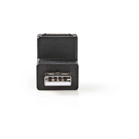 USB 2.0 Adapter | A Dugasz - A Aljzat | 270°-ban Hajlított | Fekete