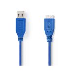 USB 3.0 kábel | A Dugasz - Mikro B Dugasz | 2,0 m | Kék