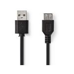 USB 2.0 kábel | A Dugasz - USB A Aljzat | 1,0 m | Fekete