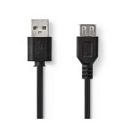 USB 2.0 kábel | A Dugasz - USB A Aljzat | 3,0 m | Fekete