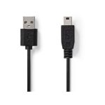   USB 2.0 kábel | A Típusú Dugasz – Mini 5 Tűs Dugasz | 1,0 m | Fekete