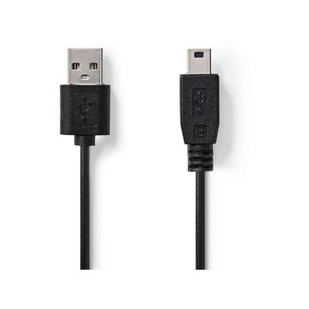 USB 2.0 kábel | A Típusú Dugasz – Mini 5 Tűs Dugasz | 1,0 m | Fekete