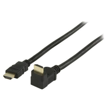 Nagy sebességű HDMI kábel Ethernet átvitellel | HDMI Csatlakozó - HDMI Csatlakozó 90°-ban Hajlított | 1,5 m | Fekete