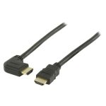   Nagy sebességű HDMI kábel Ethernet átvitellel | HDMI Csatlakozó - HDMI Csatlakozó Jobbra Hajlított | 1,5 m | Fekete