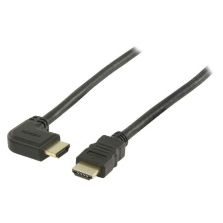 Nagy sebességű HDMI kábel Ethernet átvitellel | HDMI Csatlakozó - HDMI Csatlakozó Jobbra Hajlított | 1,5 m | Fekete