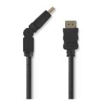   Nagy sebességű HDMI™ kábel Ethernet átvitellel | HDMI™ Csatlakozó - HDMI™ Forgatható Csatlakozó | 1,5 m | Fekete