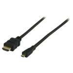   Nagy sebességű HDMI kábel Ethernet átvitellel | HDMI Csatlakozó - HDMI Mikro Csatlakozó | 2,0 m | Fekete