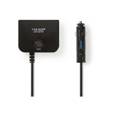 Univerzális DC Hálózati Adapter | 5/12 V DC | Autós Töltő/USB | 3-irányú