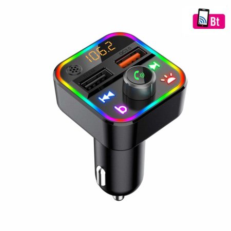 SAL FMBT 18RGB autós kihangosító és töltő, 5 in 1, FM modulátor, dupla USB gyorstöltő, feszültségmérő, basszus-kiemelés gomb SAL FMBT 18RGB autós kihangosító és töltő, 5 in 1, FM modulátor, dupla USB gyorstöltő, feszültségmérő, basszus-kiemelés gomb