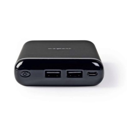 Külső akkumulátor | 15000 mAh | 2-USB-A kimenet 2,1 A | Micro USB bemenet | Fekete