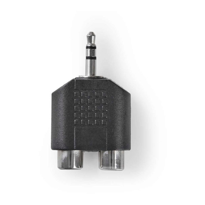 Sztereó audió adapter | 3,5 mm-es Dugasz - 2 db RCA-aljzat | 10 darabos | Fekete