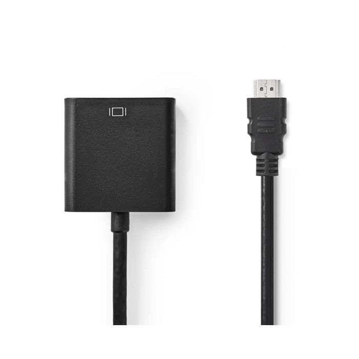 HDMI™ – VGA Kábel | HDMI™ Csatlakozó - VGA Aljzat + 3,5 mm-es kimenet | 0,2 m | Fekete
